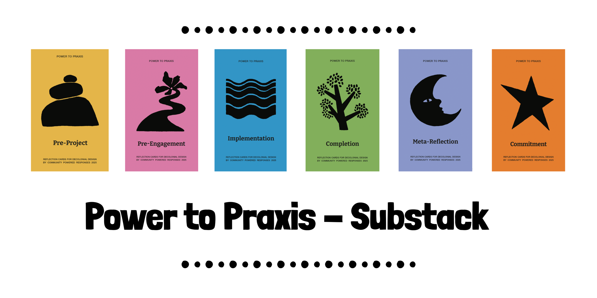 Power to Praxis on Substack — the six reflection card stages