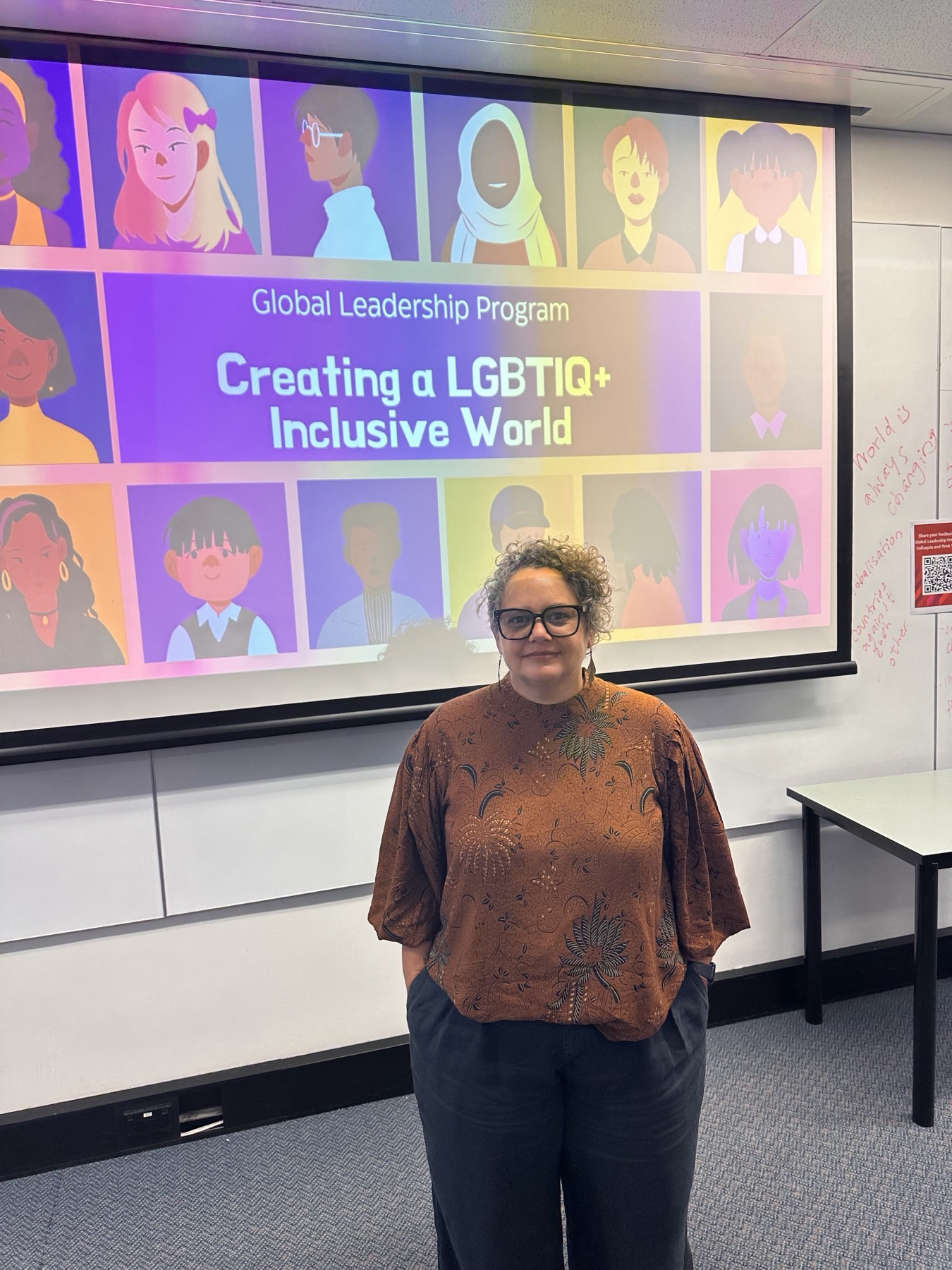Lana Woolf presenting at a global leadership program on LGBTIQ+ inclusion